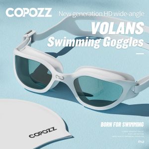 Accessori COPOZZ PROFESSIONALE HD Swimming Goggles Antifog Protezione UV Glasshi da nuoto regolabili vetro d'acqua silicone per uomini e Wome