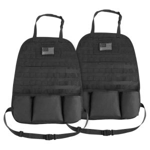 Väskor Taktisk bilstol Back Arrangör Molle Vehicle Panel Car Seat Storage Pouch Universal Fit Car Seat Cover Protector med 3 Pocket
