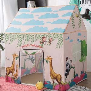 Playhouse for Kids Cartoon Forset Animail تحت عنوان خيمة Castle Dome خيمة داخلية اللعب في الهواء الطلق تلعب الخيام للفتيات Boys Infant House 285L