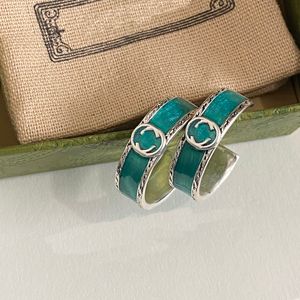 New Hoops sea blue hoops Haji earrings are designer jewelry for women's wedding parties with stylish personality and large hoop earrings