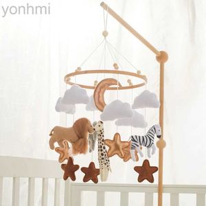 Mobiler# Baby Rattle Toy 0-12 månader sängklockan Bracket Trä mobil Nyfödd virkning sängklocka hängande leksaker hållare konsol spädbarn spjälsäng leksak D240426