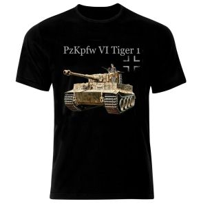 T-shirty WWII Niemcy zbroja wojskowa Wehrht pzkpfw vi Panzer Tiger 1 Tank Tshirt Summer Cotton Short Sleeve Oneck Men T Shirt Nowa