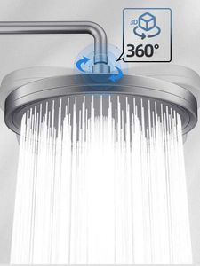 Bathroom Shower Heads New 6 Modes Big Panel Large Flow Supercharge Rainfall Shower Head High Pressure Top Rain Shower Faucet Bathroom Accessories