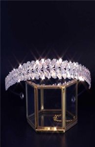 Tiaras New Luxury Baroque Rhinestone Bridal Crown Tiaras Zircon Crystal Diadem Tiaras Bride Headbands Weddy Hair Accessories GIF2377647