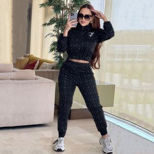 Sporty Two Piece Pants Tracksuit Women Casual High Collar Jacket och byxa sätter gratis fartyg