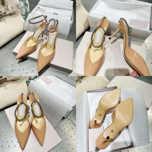 سلسلة من السقوط المائية Sheepeskin Sandals رقيقة الكعب الكلاسيكي تصميم الأزياء التفسير من السحر الأنيق متعدد الألوان مصمم الهدايا مربع الهدايا الجودة الأصلية