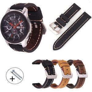 Watch Bands Accessoires Watchband Universal Retro Bown Black Echtes Lederband 20mm 22 mm 24mm Band