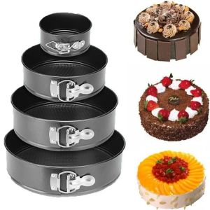 Stampi fondo rimovibile metallico non abbagliante stampo stampo stampo rotonde torte torte torte in acciaio carbone stampi accessori da cucina