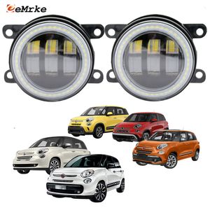 EEMRKE Led Fog Lights Assembly 30W/ 40W for Fiat 500L 330/351/352 2012-2022 with Clear Lens + Angel Eyes DRL Daytime Running Lights 12V PTF Car Accessories