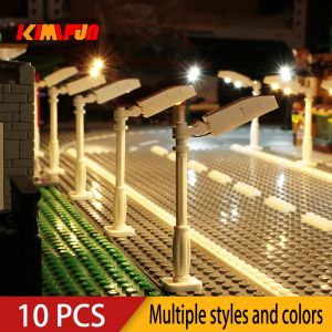 BLOCOS 10pcs 0,8 mm PIN RGB BLOCOS DE CONSTRUÇÃO DE LEDOS USB Lâmpada Diy Street Light City Electric Decorate 1x1 Compatível com tijolos Todas as marcas