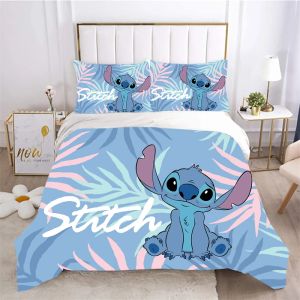 sets Duvet Cover Stitch Cute Cartoon Kids Duvet Cover Lightweight 3D Printing Anime Bedding Set, 2/3 Piece Bedding Set for Kids Adult