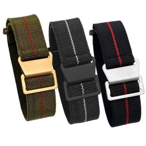 Titta på band 60 -talets franska militära paraplypåse Elastic Watch Strap 20mm 22mm Nylon Watch Strap Mens Universal Smartwatch Fabric Wristband 240424