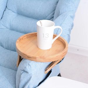 Küche Aufbewahrung Klappbares Holzschale für Sofa kleiner Tisch stabiler tragbarer Organisationsplatte Obst Snacks Cup Halter Stuhl Arm nach Hause