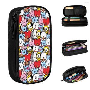 Korea Kpop Cartoon Pencil Case Cute Music Pen Holder Bags For Student Big Capacity School Supplies Cosmetic Pencilcases