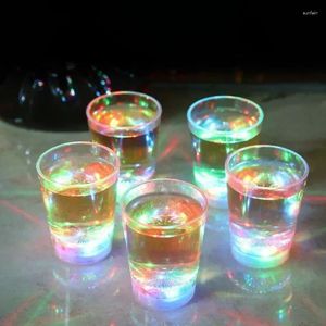 Wine Glasses LED Automatic Flashing Cup Transparent Mug Color Changing Water Bottle Beverage Drinking Glass Wedding Decoration Party