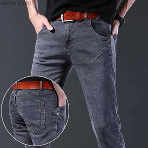 Men's Jeans Mens jeans denim spring and autumn fashionable new cool casual pants ultra-thin gray high-quality down jacketL2404