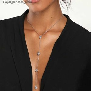 Anhänger Halsketten XSbody Einfache Kristall Clavik Kette Halskette Damen Schmuck 2023 FODE MODE MODEL Langkettige Halsketten -Accessoires Geschenk Q240426