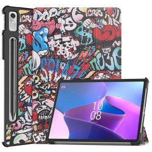 Корпус для корпуса для Lenovo Tab P12 12,7 дюйма 2023 Легкая трипольдинг -стенда Кожаная планшет