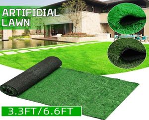 Artificial Grass Turf Carpet Artificiellt gräs utomhus matta syntetiskt falska faux trädgård gräsmattlandskap simulering växt dekor16879377