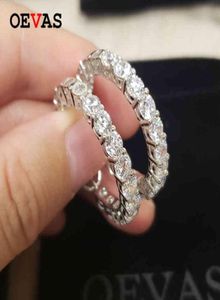 Oevas Sparkling skapade Moissanite -hoopörhängen för kvinnors toppkvalitet 100 925 Sterling Silver High Carbon Diamond Fine Jewelry1824086260