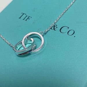 Tiffanyjewelry Luxury Tiffanybead Pendant Necklaces Womens Designer Jewelry Fashion Street Classic Ladies Dual Ring Necklace Holiday Gifts P8NZ