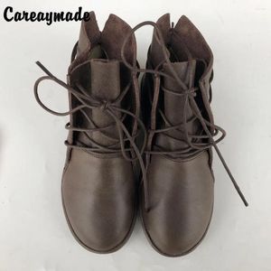 BOTAS CAREAYYMADE-WOMEN LEISURE Shoes 2024 O design original da arte de couro genuíno, temperamento retrô puro feito à mão feita à mão