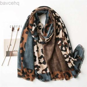 J8CU Shawls Spring Designer unique luxury brown ladies wild leopard scarf female long scarf shawl thin brown fashionable scarf long shawl d240426