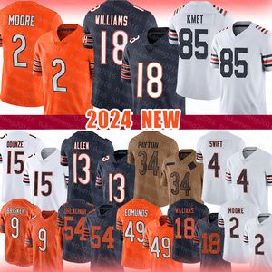 DJ Moore Caleb Williams Football Jersey Tremaine Edmunds Rome Odunze Jaquan Brisker Cole Kmet Keenan Allen Darnell Wright Walter Payton D'Andre Swift Travis Homer