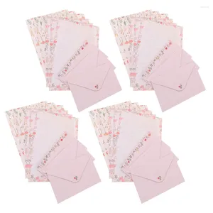 Gift Wrap 4 Sets Stationery Paper Envelopes For Writing Elegant Letter Decorative Invitation