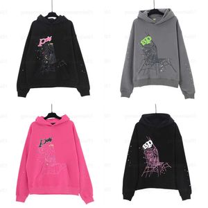 spindel hoodie rosa hoodies designer män kvinnor par kläder spindel web 555 3d mönster tryck mode gata kändis konsert hip-hop stil hoodie för män