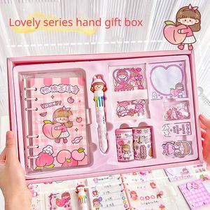 Notepad Gift Box Cute Girls Notebook Elementary School Childrens Diary 8Piece Set Agenda Program Hand Book planners 240409