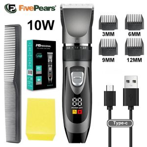 FivePears Hair Clipper Highpower Electric Barber 10w 10w trimmer للرجال البالغين أطفال قاطعين قابلة لإعادة الشحن 240411