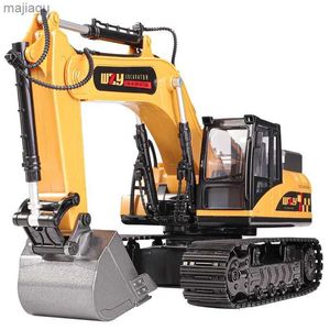 Electric/RC Car Alloy childrens remote-controlled excavator simulation electric excavator car engineering toy car dual battery alloy bucketL2404