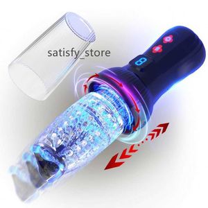 DH Automatic Male Masturbator Penis Pump Pocket Pussy Adult Sex Toys Male Stroker with Vibrating Thrusting Display Masturbation