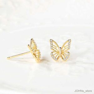 Dangle Chandelier New Arrival Cute Small Butterfly Women Ear Cartilage Piercing Gold Color Stud Earring With AAA Cubic Zircon Wedding Jewelry