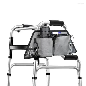 Depolama Çantaları Tekerlekli Sandalye Yan Torba Evrensel Kol Dinlenme Torbası Organizatörü Oxford Bezi Gri Rolatatör Ek Birden fazla cep