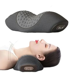 Komprimera Cervical Massage Pillow Relax Spine Vibration Relieve Axel Neck trötthet Massager 240416