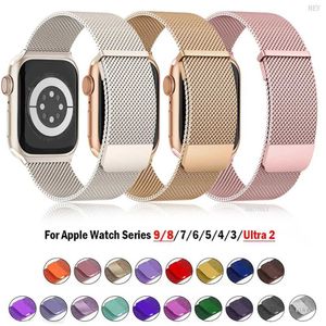 Watch Bands Milanese Loop for Watch Bands 44mm 40mm Ultra 2 Band 49mm 45mm 41mm 42-38-44mm Watch Band Bracelet iWatch Series 8 7 6 SE 5 4 3 240424