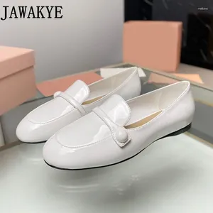 Casual Shoes White Patent Leather Loafers Office Ladies Formal Oxfords Professional Career Brand Dress Women