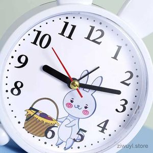 Desk Table Clocks Cartoon Rabbit Alarm Clock Bedroom Bedside Decoration Simple Mute Small Alarm Clock Student Alarm Clock Gift