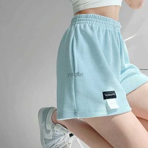 Kvinnors shorts Kvinnor Shorts 2023 Summer High midja Sport Shorts Löst botten Kvinnors Casual Elastic midja Hot Pants Solid Color Home Clothingl2404