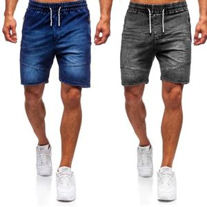 Plus Size S-3XL Men denim Shorts Summer Casual Fashion Classic Vintage Cotton Drawstring Elastic Stretch Kne Length Jean 240422