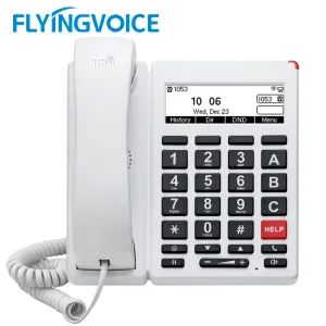 Accessories FlyingVoice FIP12WP 3.5 " Screen 2Line IP Phone with Big Button Designed for Seniors Support Wired and Wireless Network Connect