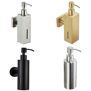 304 Stainless Steel Soap Dispenser Black Shower Shampoo Bottle el Wall Hanging Press Hand Sanitizer Bottle 240419