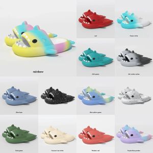 2024 designer shark slippers summer mens sliders men women rainbow slides pink blue grey memory sandals soft thick cushion slipper cloud slide indoor shoes