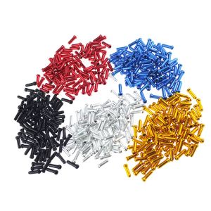 Peças 50pcs Bicicleta freio shifter tampas de cabos de extremidade linha de freio desviador de deslocamento tampas de fio dicas de crimps mtb bicicless acessórios de bicicleta