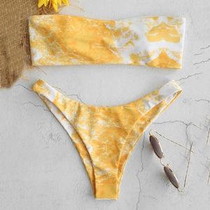 Frauen Badebekleidung Frauen Bikini Star Print zweiteils Set Liegestütze Strandkleidung Schwimmen weibliche Sommertankini