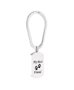 Accessories Paw Print Pendant Stainless Steel Cremation Jewelry Urn Ashes Key Chain Women Square Urns For Ashes Keychains 4631086