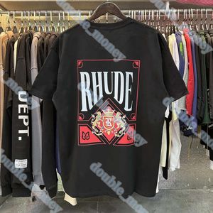 Rhude Shorts Big Sixes 2024オリジナルラグジュアリーブランドRhude Shirt Rhude Fashion T Shirt Mens Designer T Shird