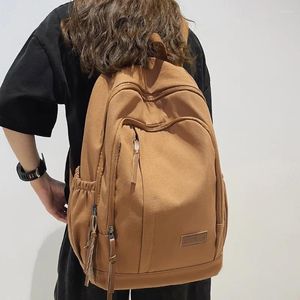 Backpack Boy Girl Brown Student Travel Male Ladies Bag Bag feminino College College Moda Mulheres Meninas de Lazer